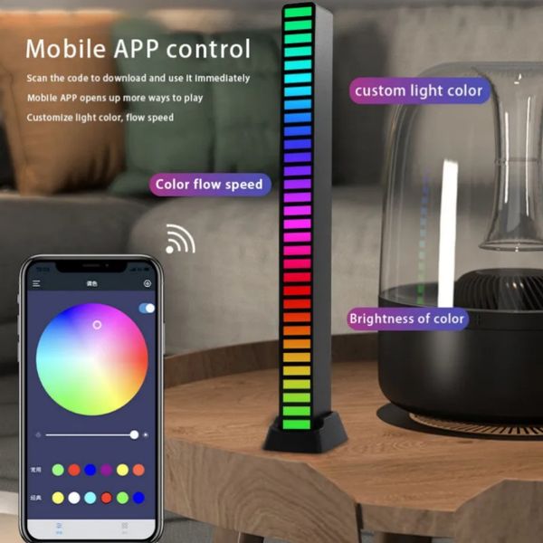 Controllo RGB Luci a LED Controllo app Pickup Luce Ritmo Luce ambientale per auto TV Gioco Computer Desktop Decora luci