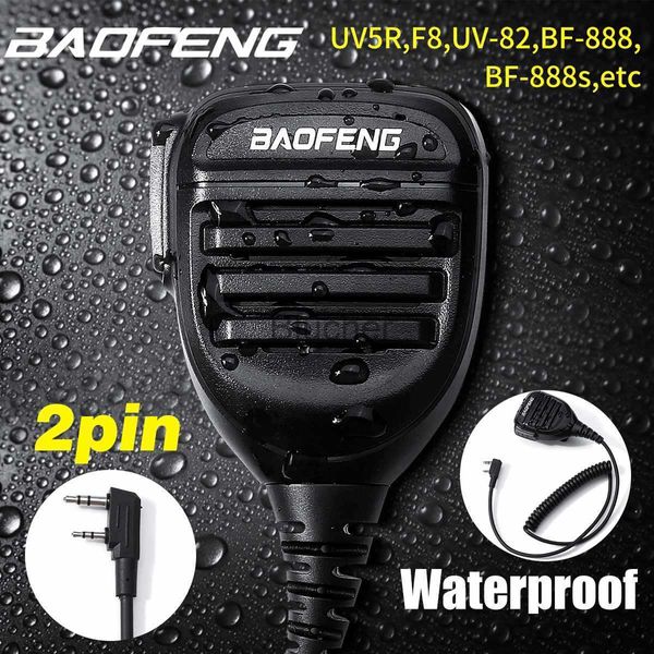 Walkie Talkie BaoFeng 2 Pin Microfono palmare impermeabile Altoparlante Mic per Baofeng Walkie Talkie UV5RUV82DM5R PlusBF888s Radio x0802