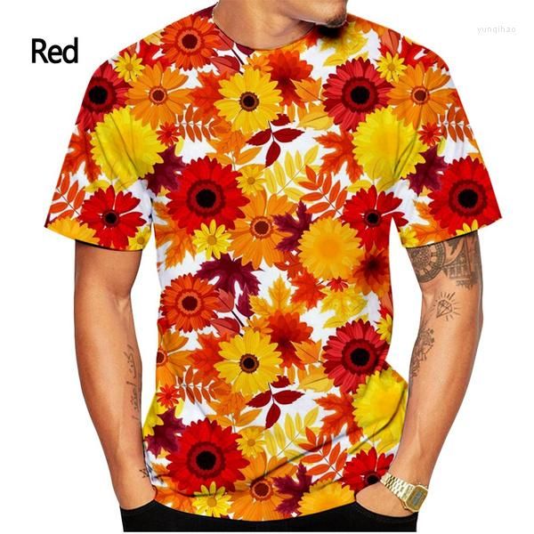 Herren T-Shirts 2023 Mode Sonnenblume 3D-Druck T-Shirt und Damen Sommer lässig kurzärmelig