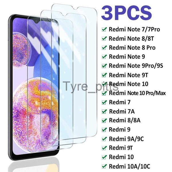 Protetores de tela de celular 3pcs vidro temperado de cobertura completa para Xiaomi Redmi Note 10 9 Pro 10S 9S 8 7 protetor de tela para Redmi 9C 9T 9A 10C 10A 8A 7A vidro x0803