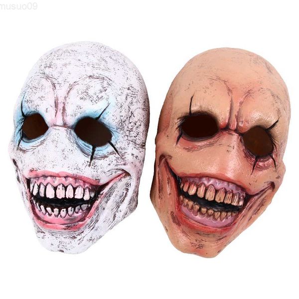 Maschere per feste Halloween Spaventoso Demone Maschera in lattice Horror Fancy Dress Party COS Devil Evil Head Suit Terrore Dress Up L230803