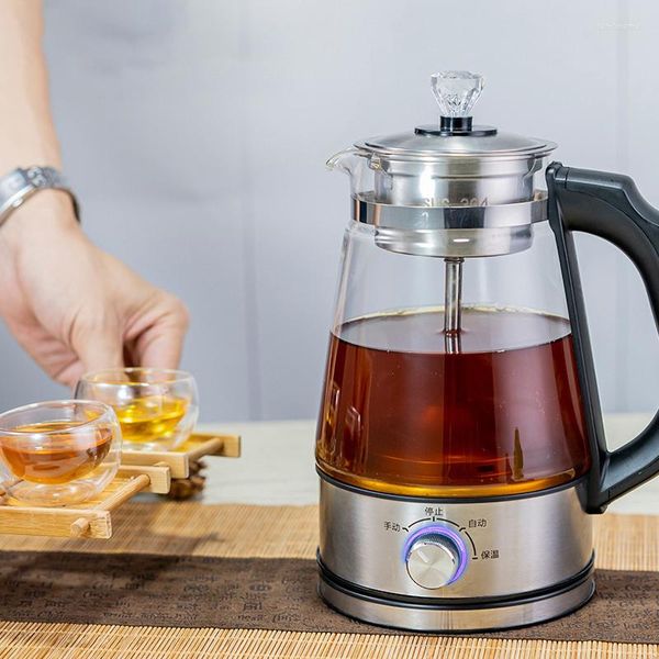 Chaleira Elétrica Máquina de Chá Café Preto Pu 'er Glass Bule Pulverizador de Vapor Automático Chaleiras Health Pot 1L