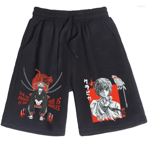 Herren-Shorts, lässig, Sport, Fünf-Punkte-Hose, japanischer Anime, Hip-Hop, Skateboard, Cartoon-Grafik, kurz, Übergröße, Fitnessstudio