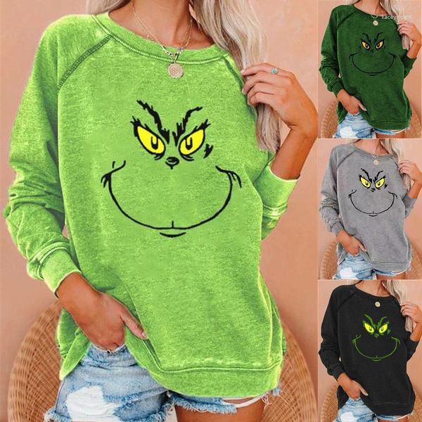 Frauen Hoodies 2023 Herbst/Winter Weihnachten Hut Rotwein Tasse Gedruckt Rundhals Lose Pullover Für Frauen