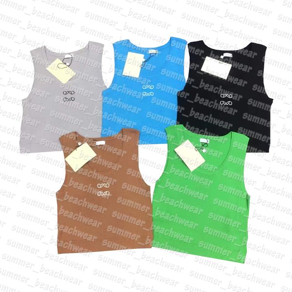 Kadınlar Knits Top Summer Slearess Sport Tops Tasarımcı İşlemeli Tank Top Hızlı Kurutma Üstleri