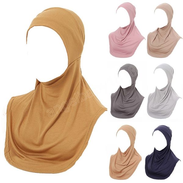 2023 Novo Lenço Inferior Muçulmano Feminino Hijab Boné Interno Lenço De Cabeça Sob Cachecol Elástico Turbante Xale Cobertura Decote Completo Cachecol