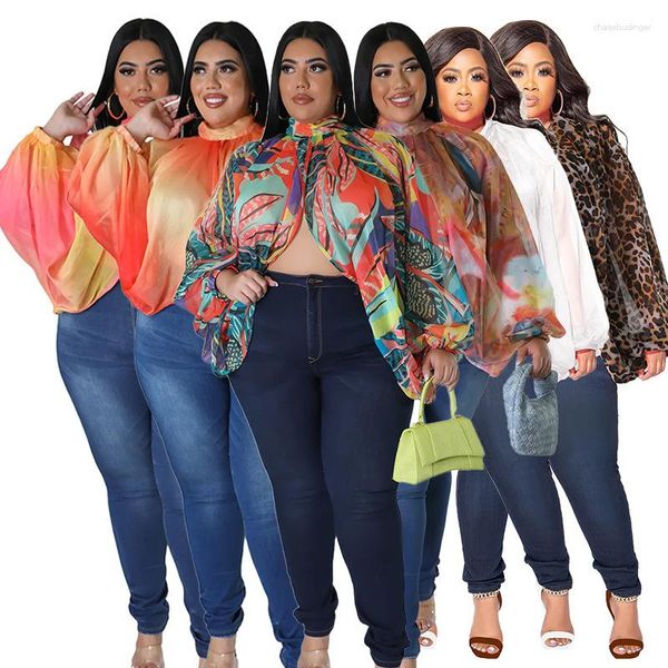 Camisetas femininas gordurosa plus size decote redondo aberto nas costas chiffon com cadarço top fechado mangas regulares estilo sexy