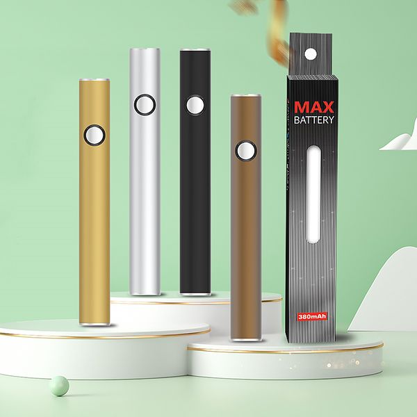 Top 100% de qualidade máxima de pré-aquecimento VV Vaporizador Bateria de vaporizador 380mAh Variável Tensão E Cigarro 510 Frea