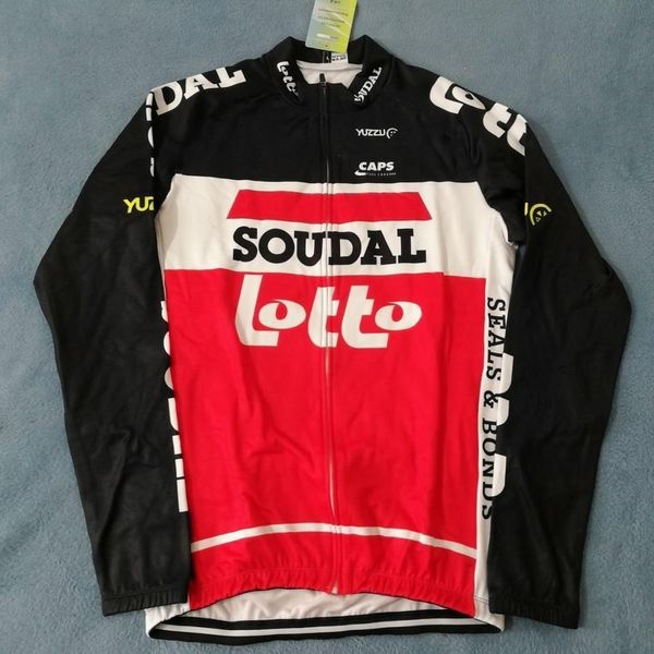 Bisiklet gömlekleri üstleri pro team soudal kış polar kırmızı jersey erkek sıcak bisiklet bezi mtb ropa Ciclismo bisiklet maillot 230802