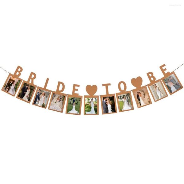 Decoração de festa Bride To Be Po Banner Sinal de casamento Noivado Moldura de chuveiro Despedida de solteira Galinha Noite Suprimento