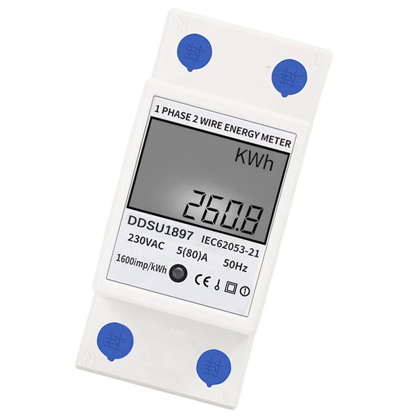 Электрический счетчик энергии DIN RAIL METER METER Фаза второй провод