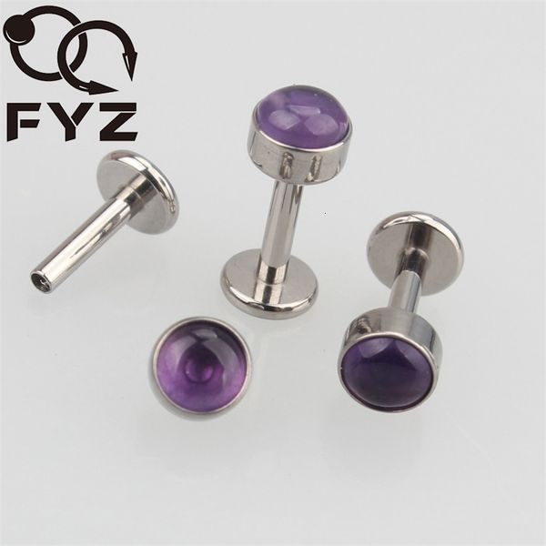 Labret Piercing Labial Jóias Pedra Natural Rosca Interna G23 14g 16g R Ear Cartilage Helix Stud Body 230802