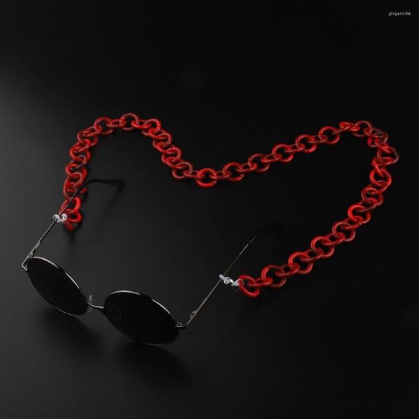 Ketten Trendige große, flache Acryl-Acetat-Taschenkette, Halskette, Sonnenbrille, Brillenhalter, klobige Brillen/Brillen