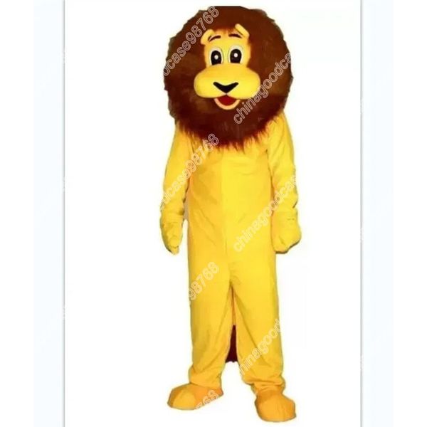 Costume adulto della mascotte del leone giallo di Characte Costume della mascotte dell'attrezzatura del vestito da Natale di Halloween