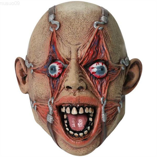 Máscaras de festa Halloween Horror Mask Zombie Ghost Scary Headgear Realistic Full Face Látex Máscara Casa Assombrada Tricky Dress Up L230803