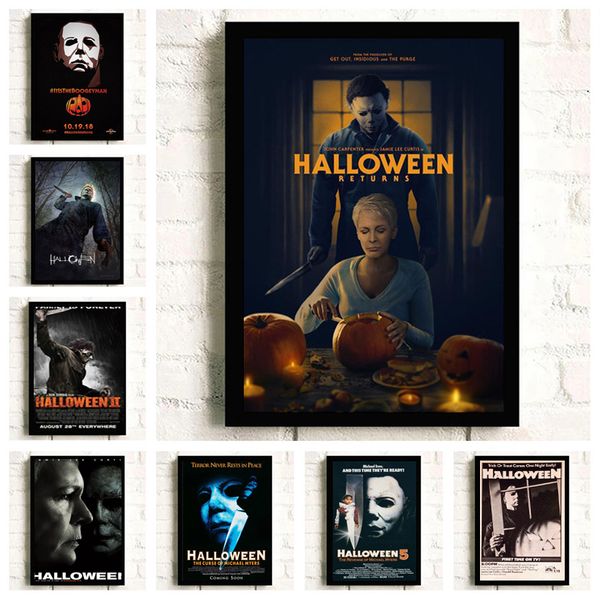 Anderes Event-Partyzubehör, Halloween-Geschenk, Michael Myers klassischer Horrorfilm-Poster, Druck, Leinwandgemälde, Wandkunst, Bild, Wohnzimmer, Zuhause, Schlafzimmer, Dekoration, 230802