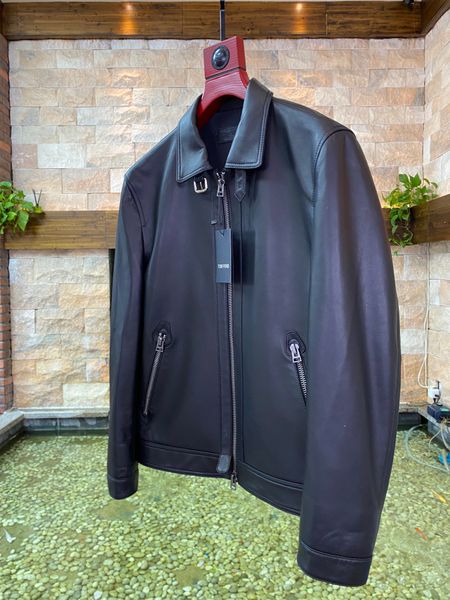 TF TOM giacca da uomo di lusso in vera pelle genuina outwear designer regalo di lusso giacca imbottita lucida per la festa del papà da uomo giacca da baseball italiana oca