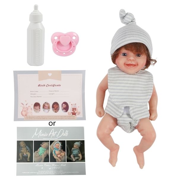 Bonecas Realistic Born Baby Dolls Mini Small Baby Silicone Full Body 230802