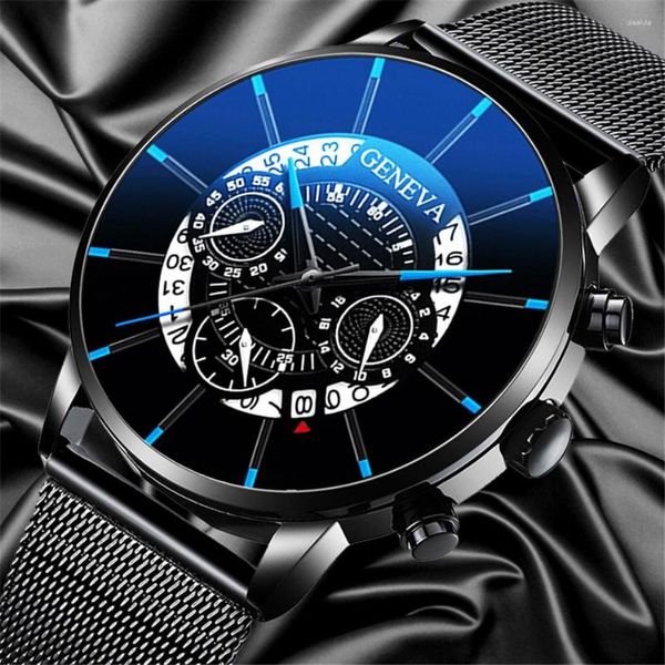 Armbanduhren Sdotter Relogio Masculino Mode Herrenuhr Sport Männer Uhren Luxus Kalender Stahl Mesh Band Armbanduhr Genf Uhr Reloj