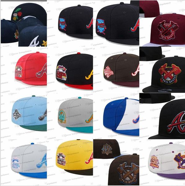 29 Farben Herren Baseball Snapback Hats Classic Alle Teams Blumen Black Navy Blue Hip Hop Atlantasport Brief Ein verstellbarer Caps Chapeau World