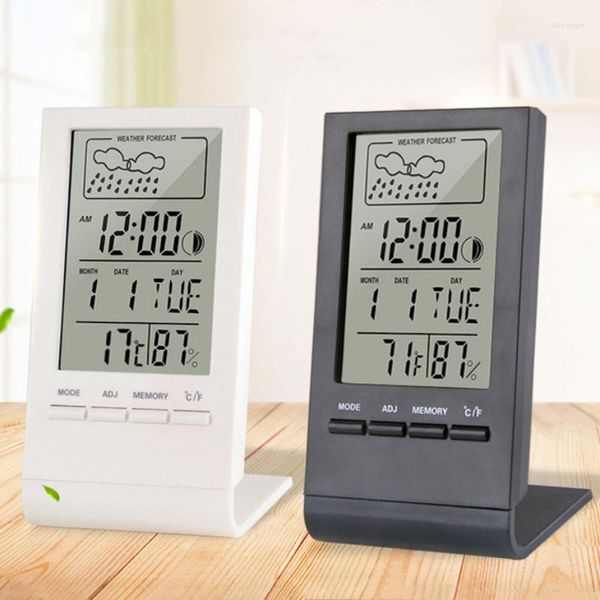 Tablo Saatleri Çok Fonksiyonlu Takvim Sıcaklığı Dijital Çalar Saat Elektronik Higometre Masası Zamanla