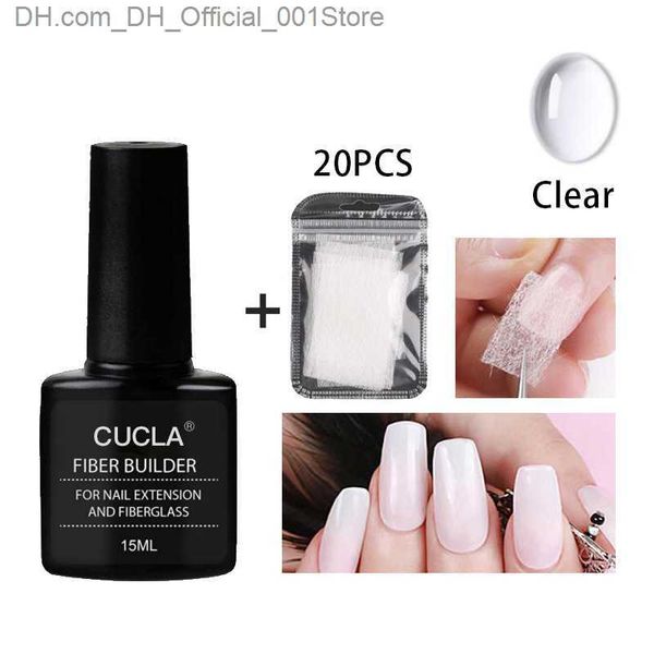 Esmalte de unhas 8 cores 15ml fibra de vidro de extensão de unhas com 20 fibras de vidro para nail art lâmpada UV gel DIY kit de ferramentas TSLM1 Z230802