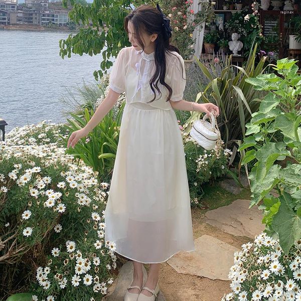 Vestidos de festa Huai Terno chinês tradicional no verão de 2023 Little Hanfu Design Feeling Vestido saia