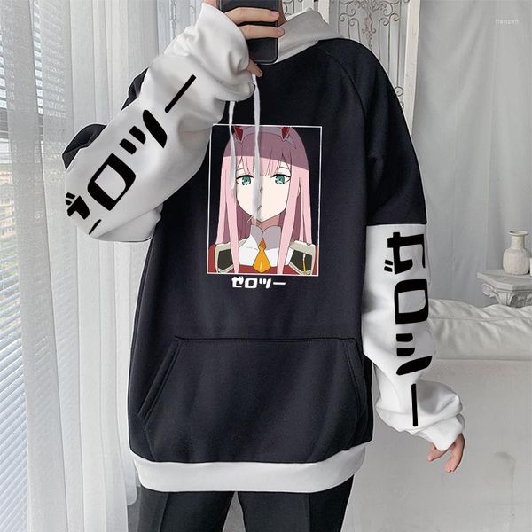 Moletons masculinos DARLING In The FRANXX Anime Sweatshirts Zero Two 02 Aesthetic Graphics Tops unissex oversized Harajuku Hip Hop Streetwear