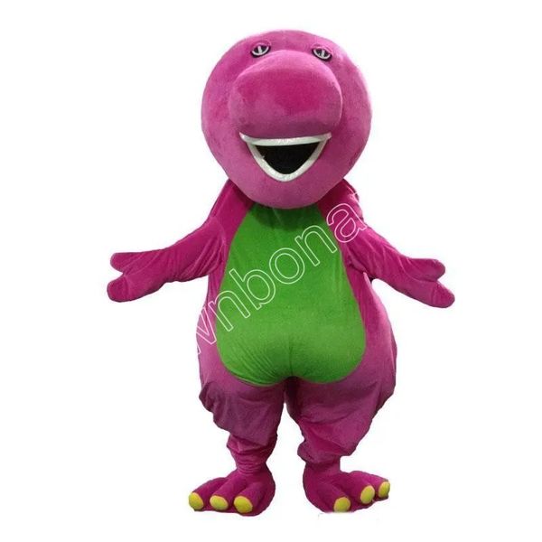 Professione Barney Dinosaur Mascot Animals Costume Abbigliamento Adulti Party Fancy Dress Outfit Halloween Xmas Outdoor Parade Suits