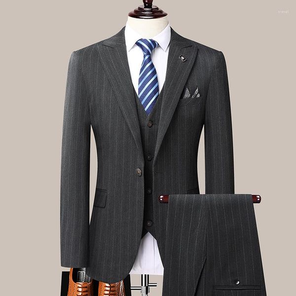Мужские костюмы высокого класса бутик (брюки с жилетом костюма) 2023 Британский стиль.