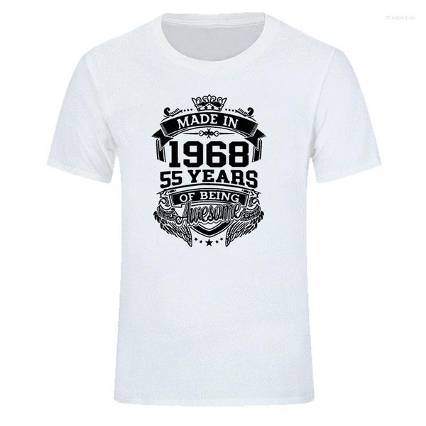 T-shirt da uomo realizzate nel 1968 55 anni T-shirt da uomo con stampa ala fantastica Estate Casual Divertente 55 ° regalo di compleanno Maglietta a maniche corte Top per uomo