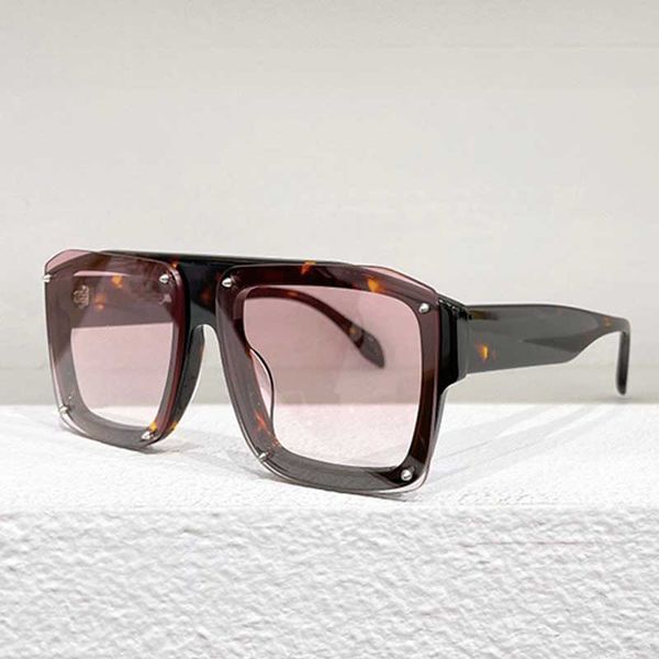 Luxus-Designer-Sonnenbrille, quadratisch, übergroß, rechteckig, Gesichtsmaske für Damen, Sonnenbrille, Metallbolzen, versenkte Gläser, Herren-Sonnenbrille, schwarzer Rahmen, Freizeitbrille
