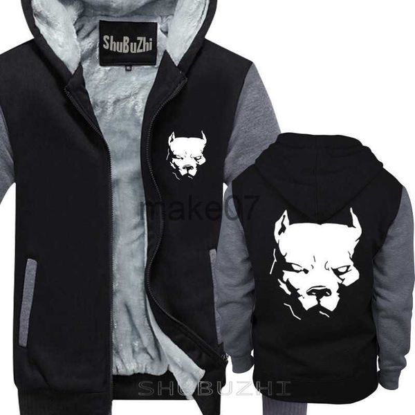 Herren Hoodies Sweatshirts männlich lustig Geschenk PITBULL American Pit Bull Spiked Dog Collar Herren warmer Mantel Männer dicke Jacke Druck Baumwolle warmer Mantel sbz5188 J230803