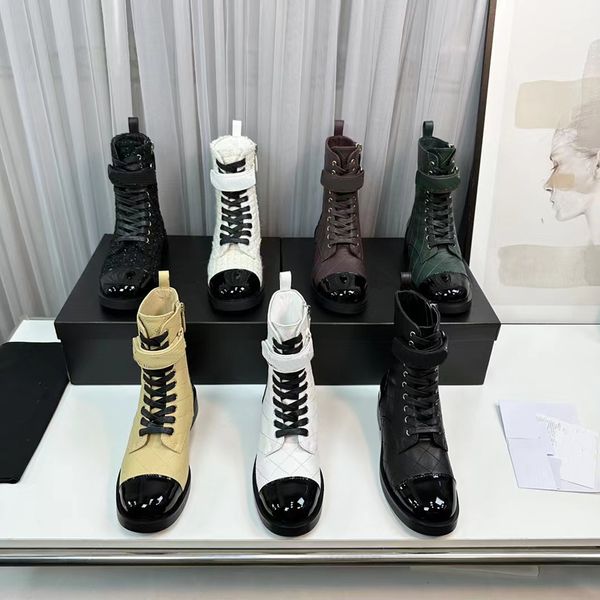 2023 designer de luxo Martin botas mulheres couro genuíno superior múltiplas cores ao ar livre festa respirável bota senhora moda sapatos de conforto de salto baixo tamanhos 35-40