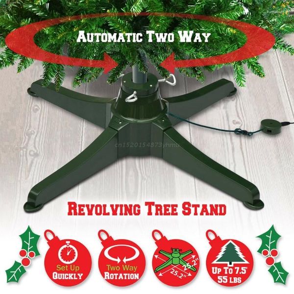 Decorazioni natalizie Supporto per albero rotante Alberi artificiali Staffa di base Supporto inferiore Elettrico Indoor Outdoor Home Store Articoli Natale