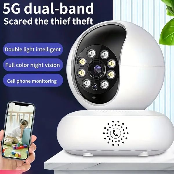 5G Smart Wifi Monitor per bambini/animali domestici Telecamera domestica con monitoraggio del movimento in versione notturna Monitor con un clic per chiamare la videocamera HD