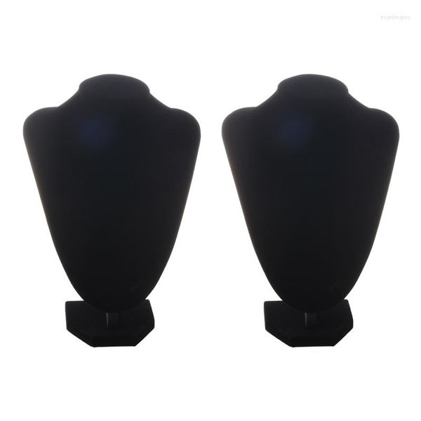 Pauzinhos 2X Shop Manequim Busto Joias Colar Pingente Brinco Expositor Titular Preto-GG