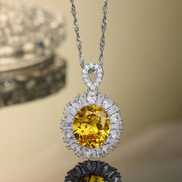 Свадебные ювелирные изделия высокого класса, высокоуглеродистое бриллиантовое ожерелье, аквамарин, стерлинговое серебро S925, подвесной светильник, роскошный модный нежный подарок