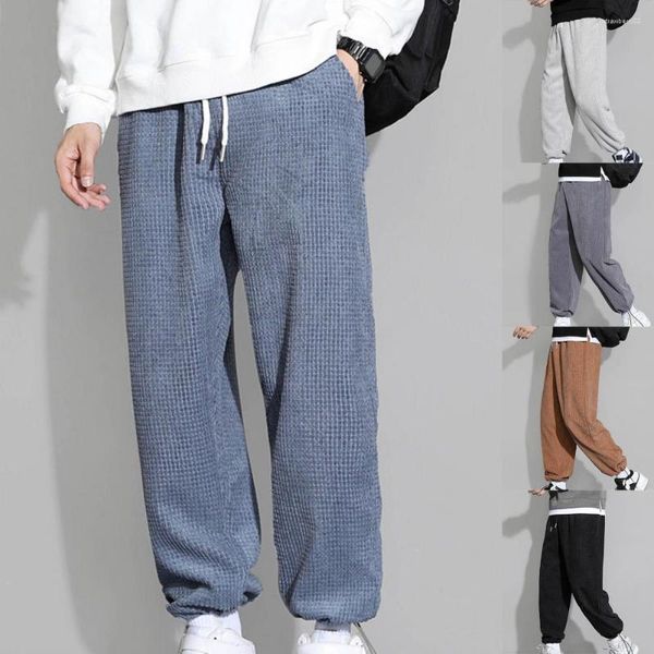 Männer Hosen Männer Casual Plus Größe 4XL Solide Cord Gerade Hosen Männlichen Lose Ins Chic Elastische Taille Trendy Koreanische stil Streetwear