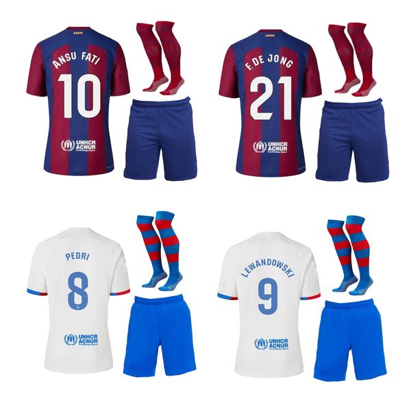 2023 S Kids Football Kits Soccer Jerseys 23 24 Raphinha Gavi Camiseta De Futbol Pedri Ferran Football Jersey