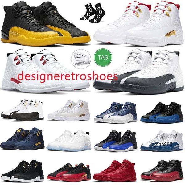 2024 12 12S Erkek Jumpman Basketbol Ayakkabıları 12S OG Twist Ovo Beyaz Fiba Hiper Kraliyet Üniversitesi Mavi Altın Master Taksi Dark Concord Grip Fayda Roy