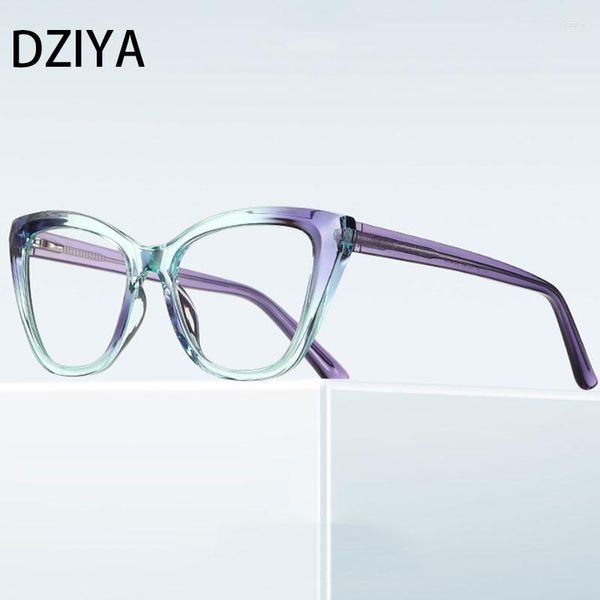 Sonnenbrille Frauen Mode Hohe Qualität TR90 Farbverlauf Anti Blaues Licht Gläser Metall Federscharnier Angepasst Rezept 60891