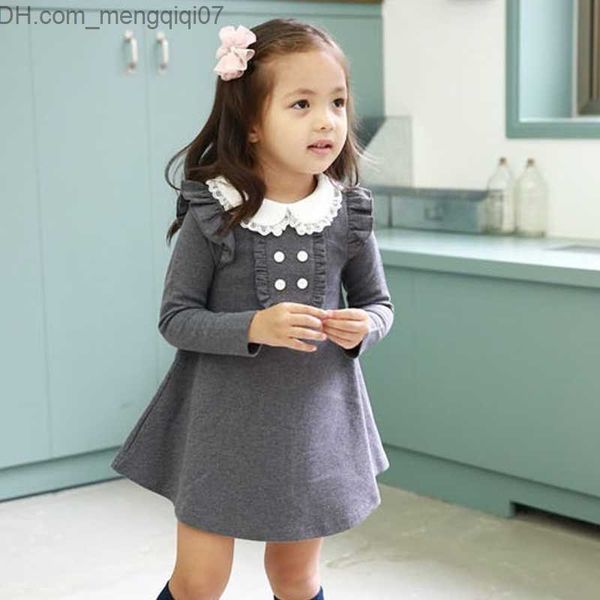 Mädchenkleider Herren Bademode Kinder Abendkleid Herbst Winter Baumwolle Partykleid Baby Mädchen Puppenkragen A-Linie Mini Prinzessin Kleid Mädchen Z230803