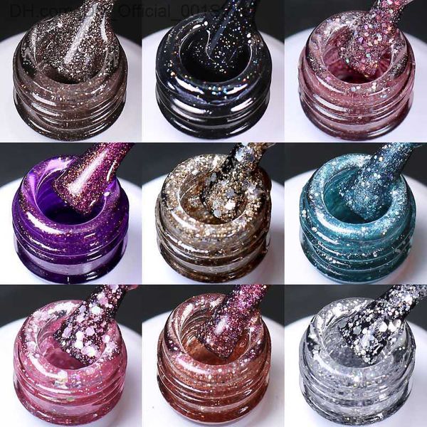 Smalto per unghie Arte Clavo Glitter gel Bottiglia per unghie Soak Off Gel UV Smalto Nail Craft Top Coat Moda gel Lucidatura Art Decor Z230804