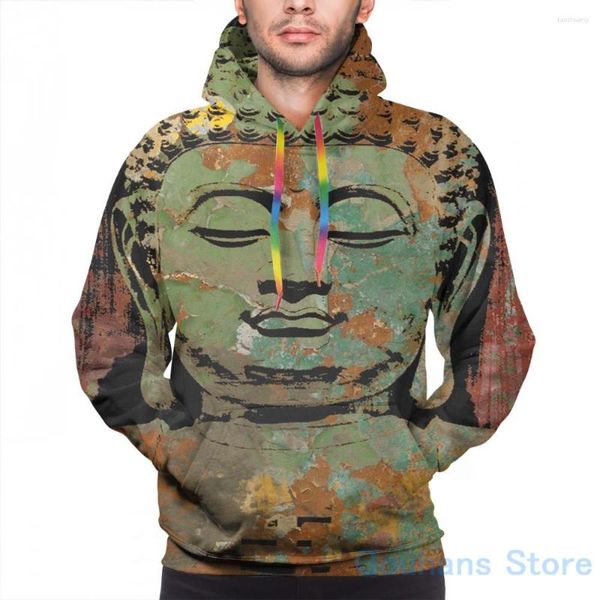 Herren-Kapuzenpullover, Herren-Sweatshirt für Damen, lustiger Gautama Buddha-2-Aufdruck, lässiger Kapuzenpullover, Streetwear