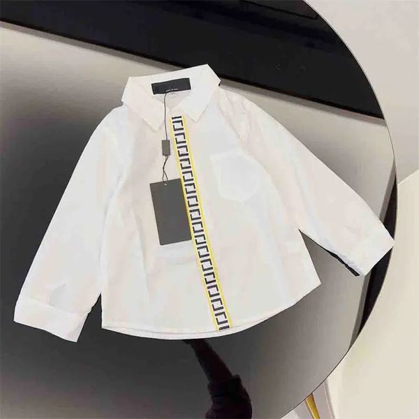 Camisa de grife para bebês meninos blusa para crianças primavera manga comprida camisas para crianças tops de letras para crianças camisetas casuais roupas brancas dhgate