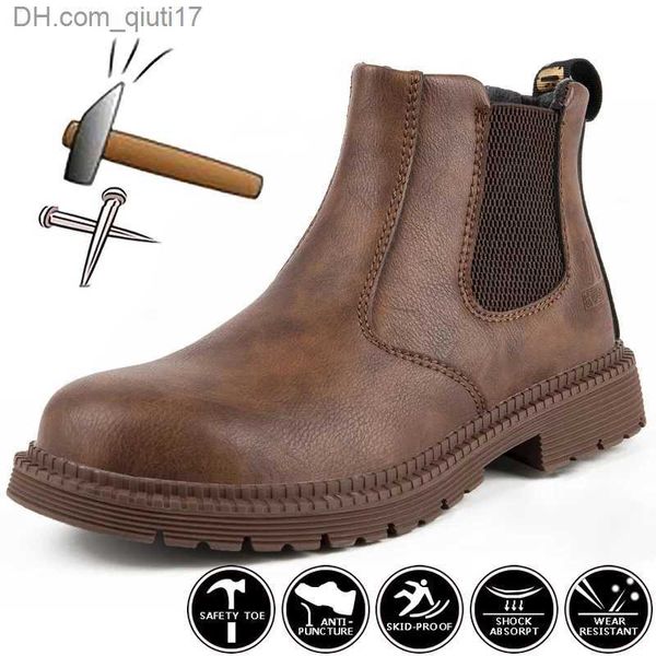 Stiefel wasserdichte Arbeits- und Sicherheitsstiefel Herrenlederstiefel unzerstörbare Herrenarbeit Schuhe Herren Winterstiefel Sicherheitsschuhe Herrenstahl Zehenkappen Z230803