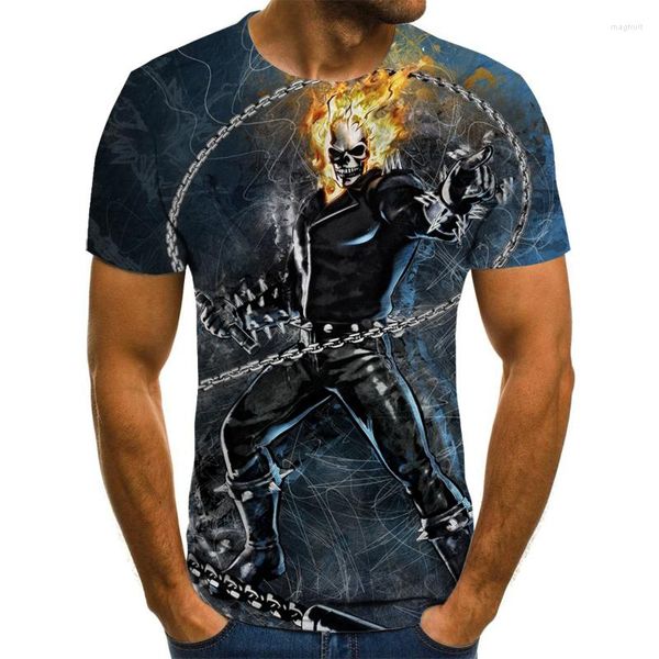 T-shirt da uomo Necro Knight T-shirt cool manica corta Stampa 3D Top Streetwear Oversize traspirante Girocollo Abbigliamento causale