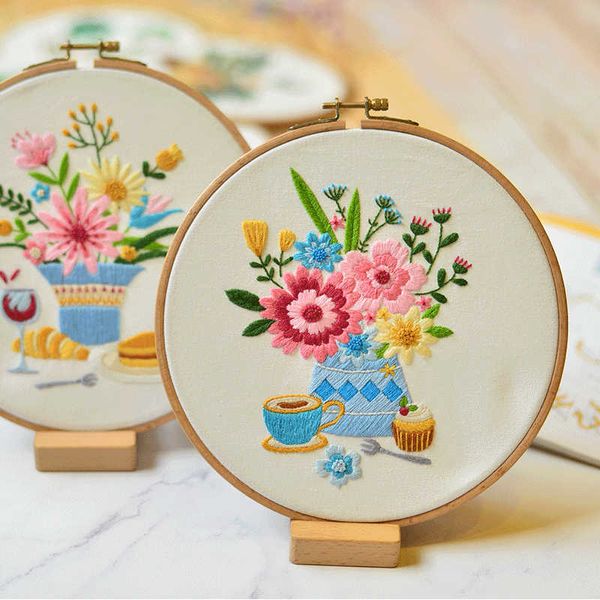 Produtos de estilo chinês decoração pinturas bordado flores diy pacote de materiais de bordado iniciantes ponto cruz bordado suprimentos de costura