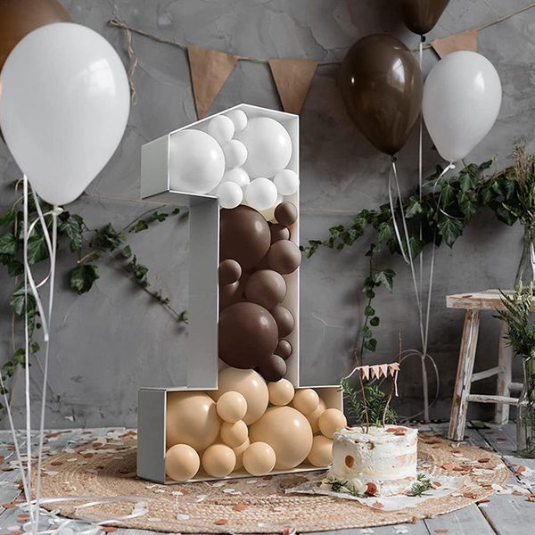 Outros artigos para festas de eventos 73 cm figura gigante 09 caixa de enchimento de balão decoração de aniversário infantil mosaico número decoração moldura aniversário 230802